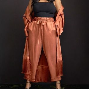“Eloquii” Satin Drawstring Pant